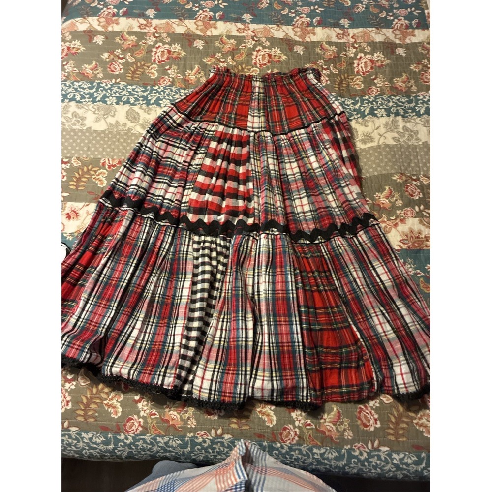 Vtg Su Zanne Broom skirt pioneer spirit collection Sante fe NM Med Elastic Waist